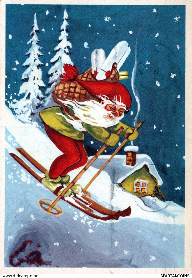 SANTA CLAUS Happy New Year Christmas Vintage Postcard CPSM #PBL456.GB - Kerstman