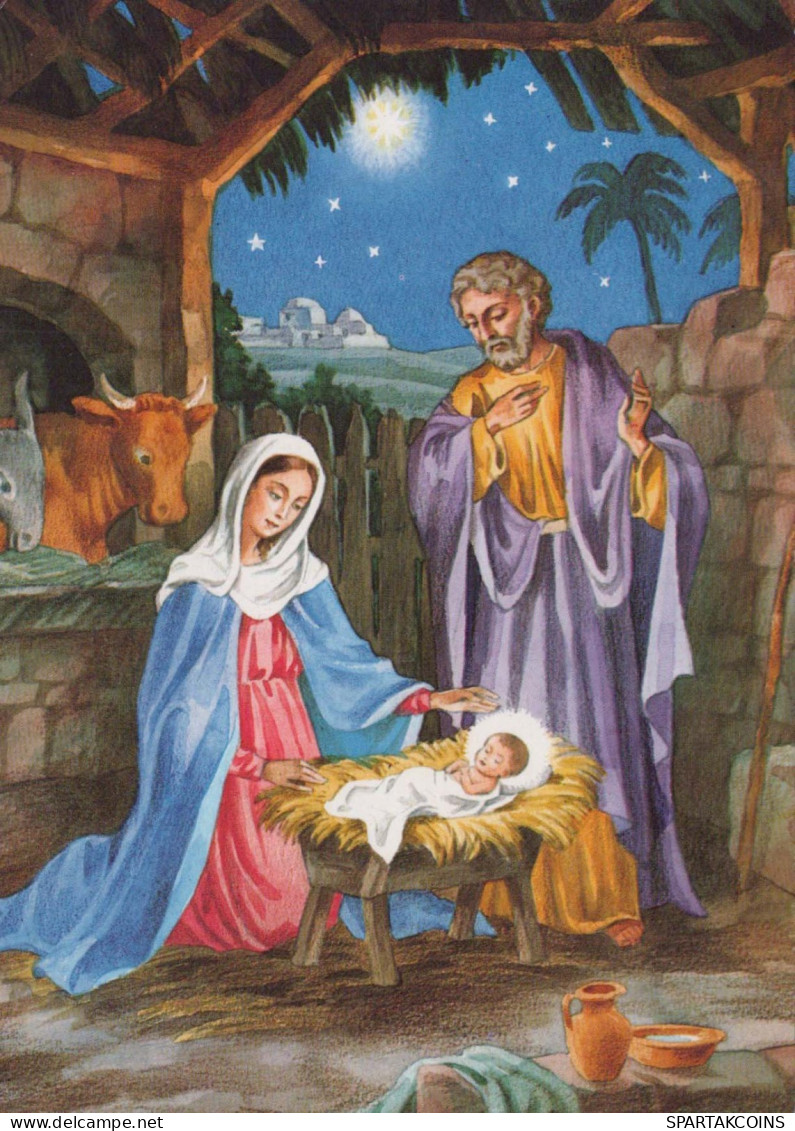 Virgen Mary Madonna Baby JESUS Christmas Religion Vintage Postcard CPSM #PBB924.GB - Jungfräuliche Marie Und Madona