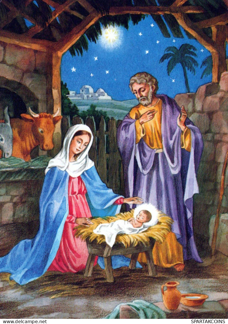 Virgen Mary Madonna Baby JESUS Christmas Religion Vintage Postcard CPSM #PBB924.GB - Virgen Mary & Madonnas