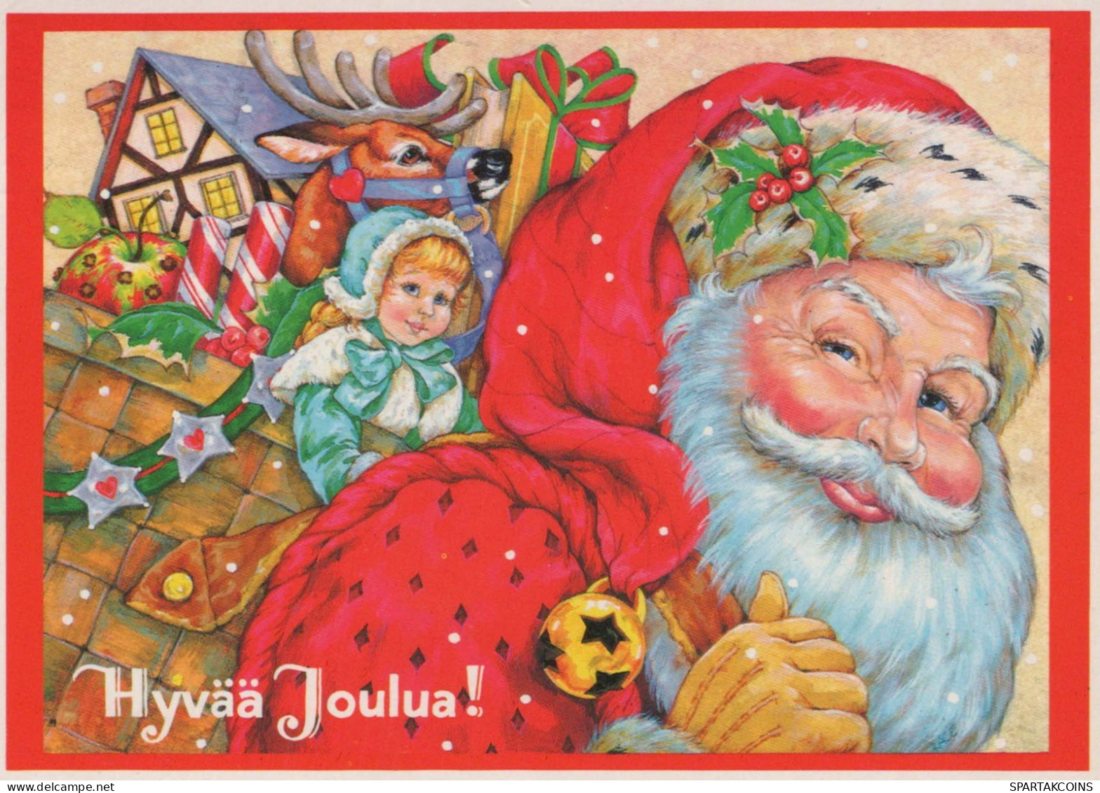 SANTA CLAUS Happy New Year Christmas Vintage Postcard CPSM #PBB077.GB - Santa Claus