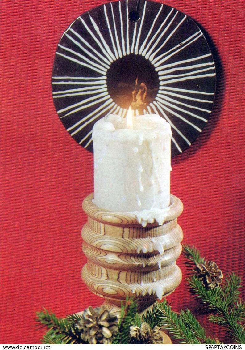 Happy New Year Christmas CANDLE Vintage Postcard CPSM #PBA377.GB - New Year