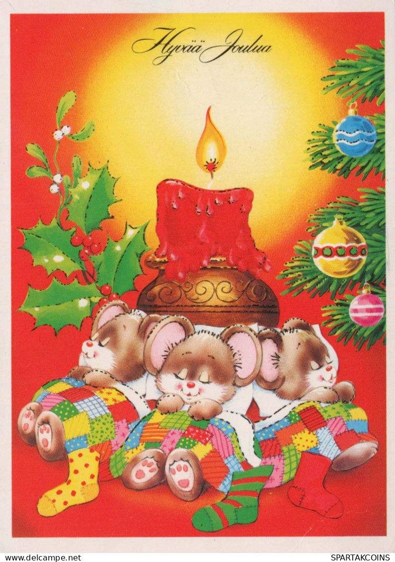 Happy New Year Christmas CANDLE Vintage Postcard CPSM #PBA013.GB - Nouvel An