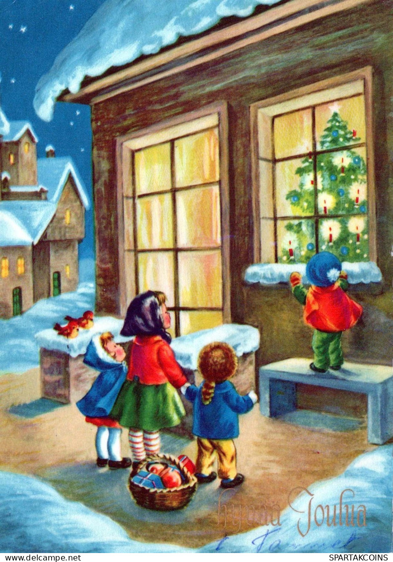 Happy New Year Christmas CHILDREN Vintage Postcard CPSM #PAZ881.GB - New Year