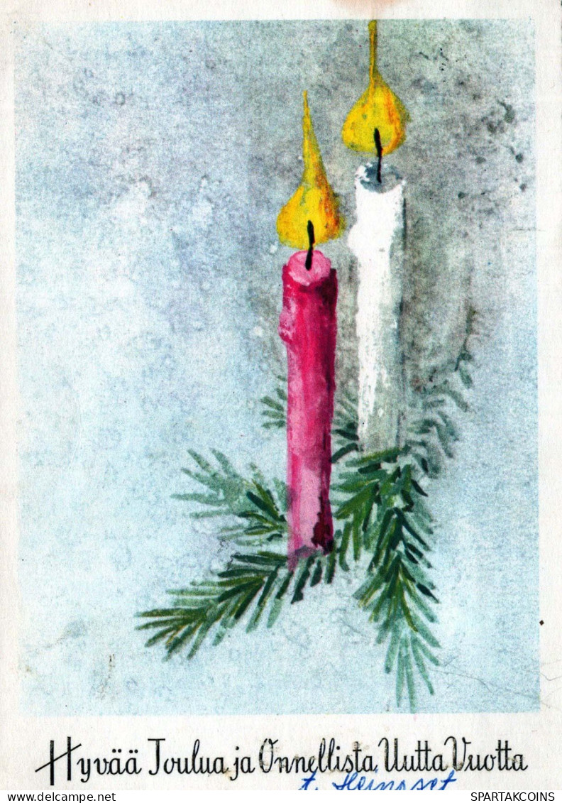 Happy New Year Christmas CANDLE Vintage Postcard CPSM #PAZ317.GB - Nouvel An