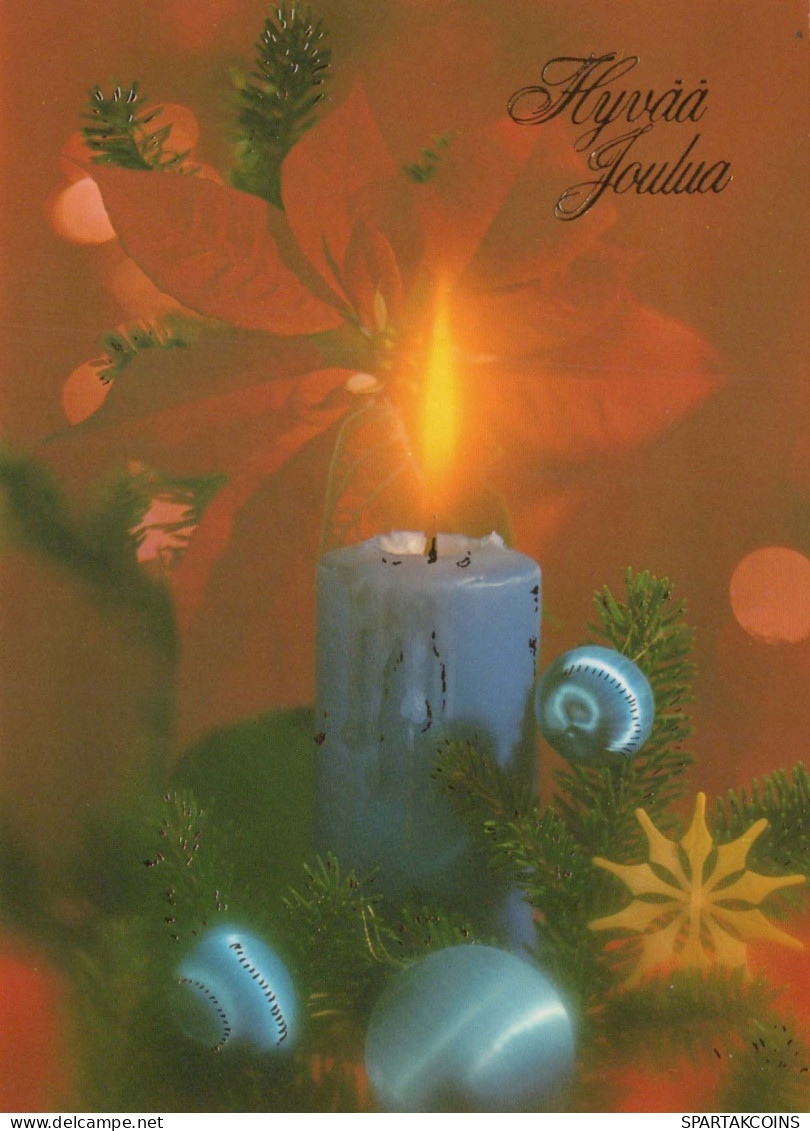 Happy New Year Christmas CANDLE Vintage Postcard CPSM #PBA135.GB - Nouvel An