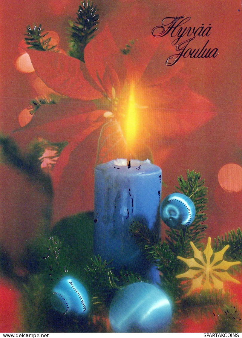 Happy New Year Christmas CANDLE Vintage Postcard CPSM #PBA135.GB - Nouvel An