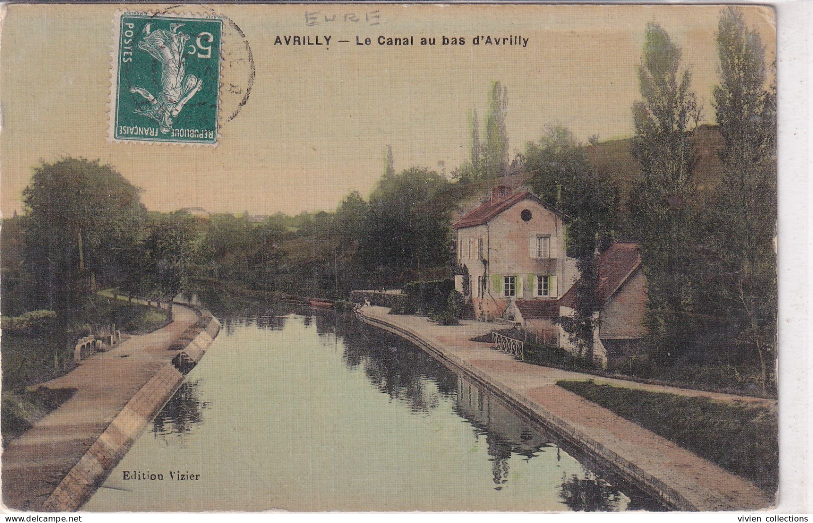 Avrilly (03 Allier) Le Canal Au Bas D'Avrilly - édit. Vizier Carte Toilée Colorisée - Other & Unclassified