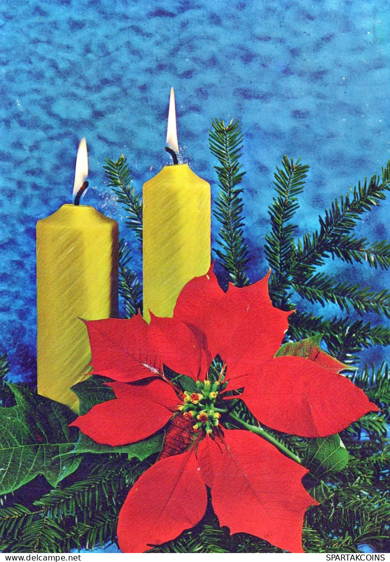 Happy New Year Christmas CANDLE Vintage Postcard CPSM #PAZ257.GB - Nouvel An