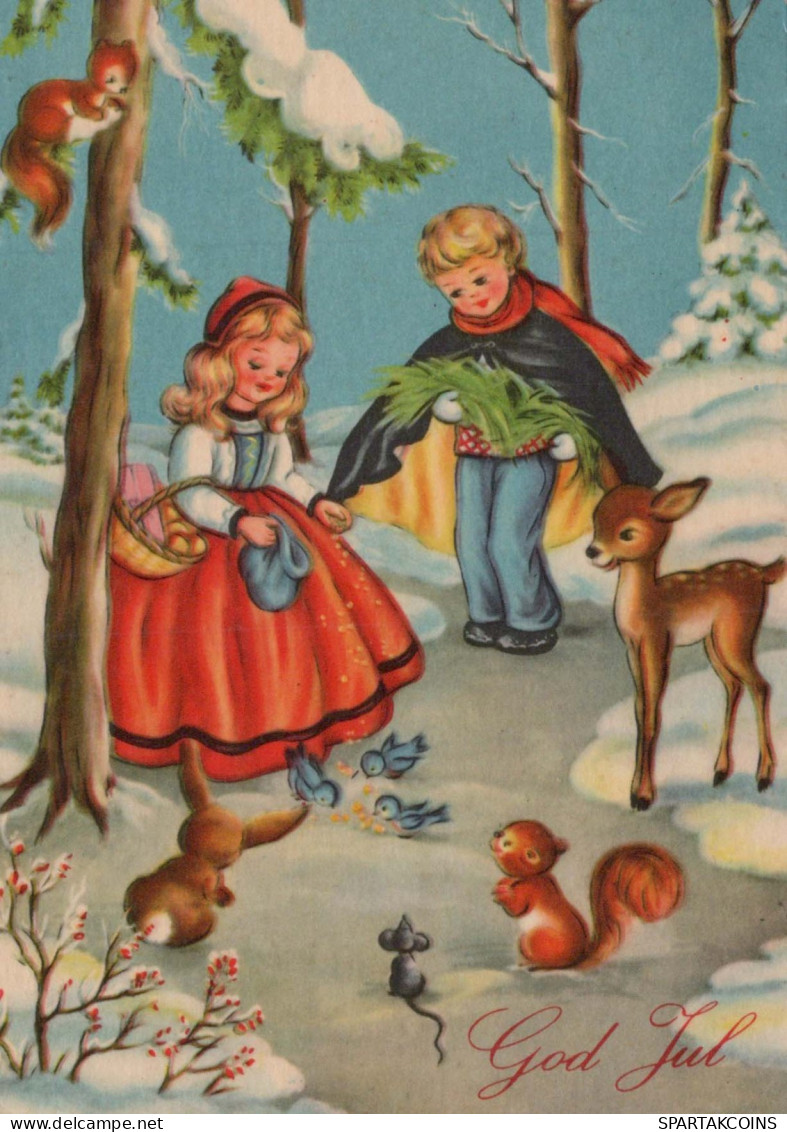 Happy New Year Christmas CHILDREN Vintage Postcard CPSM #PAY918.GB - New Year