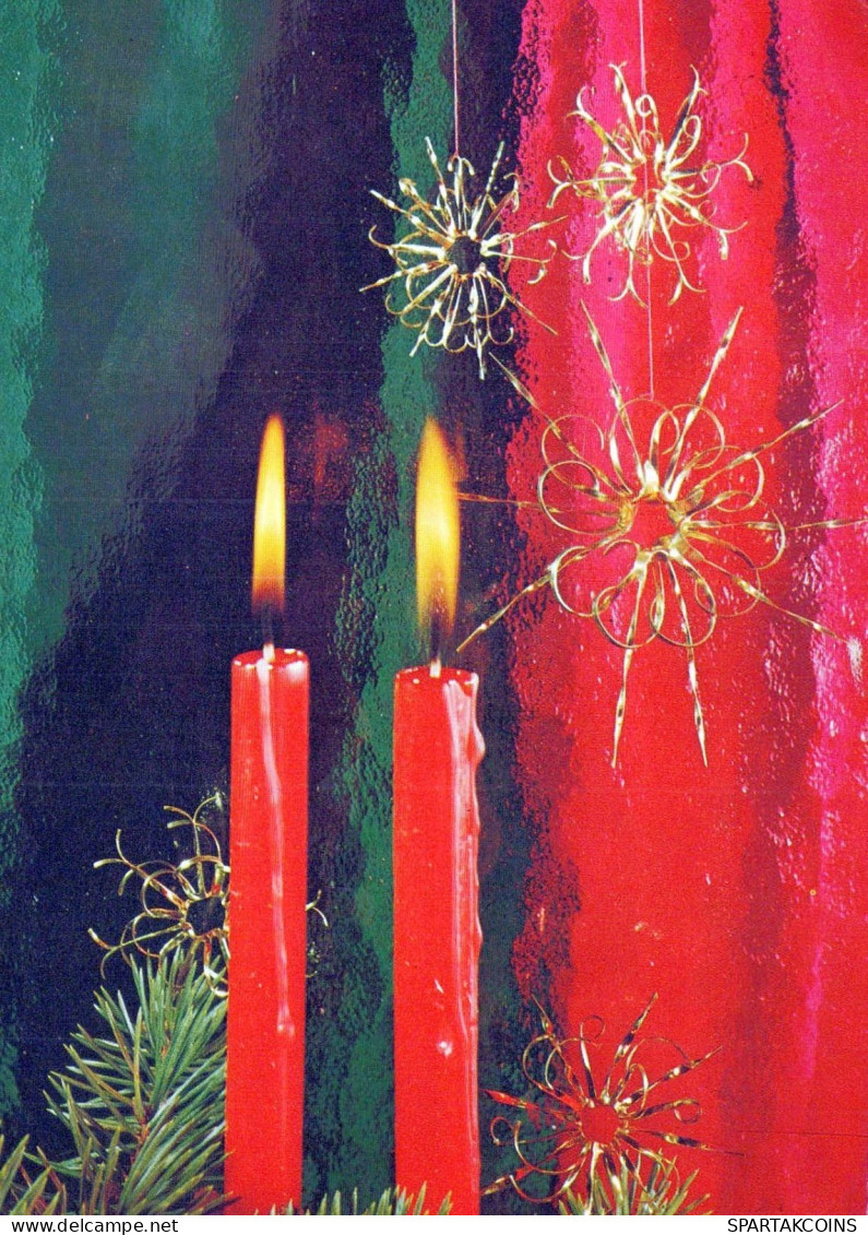 Happy New Year Christmas CANDLE Vintage Postcard CPSM #PAZ499.GB - Nouvel An