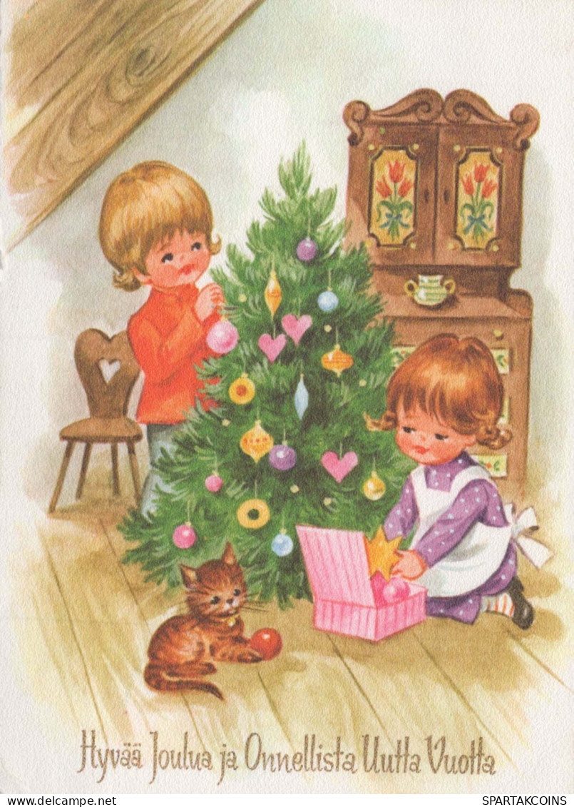 Happy New Year Christmas CHILDREN Vintage Postcard CPSM #PAY856.GB - New Year