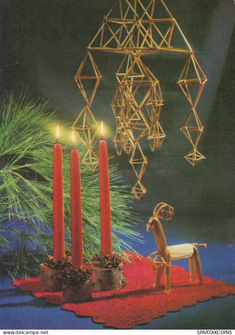 Happy New Year Christmas CANDLE Vintage Postcard CPSM #PAW323.GB - New Year