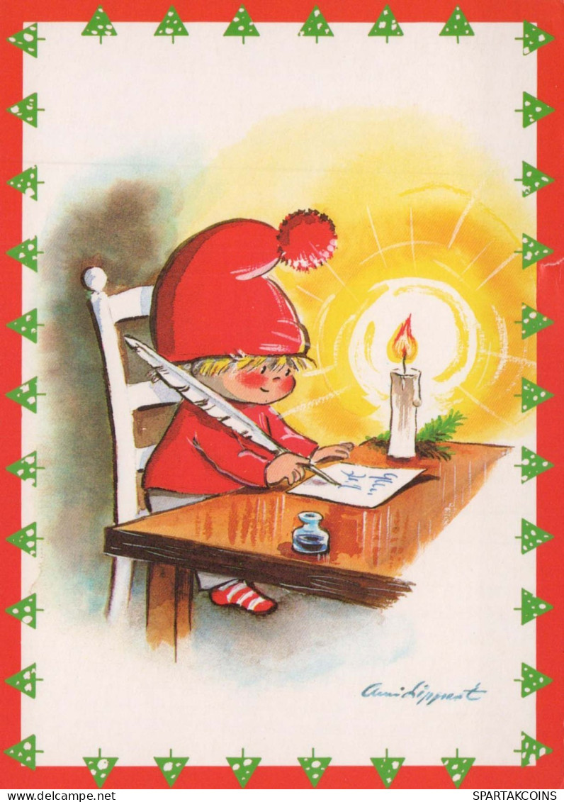 Happy New Year Christmas CHILDREN Vintage Postcard CPSM #PAW827.GB - New Year