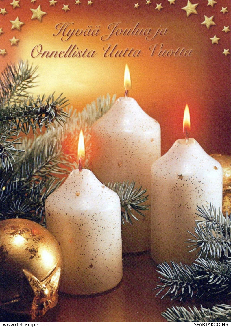 Happy New Year Christmas CANDLE Vintage Postcard CPSM #PAW202.GB - New Year
