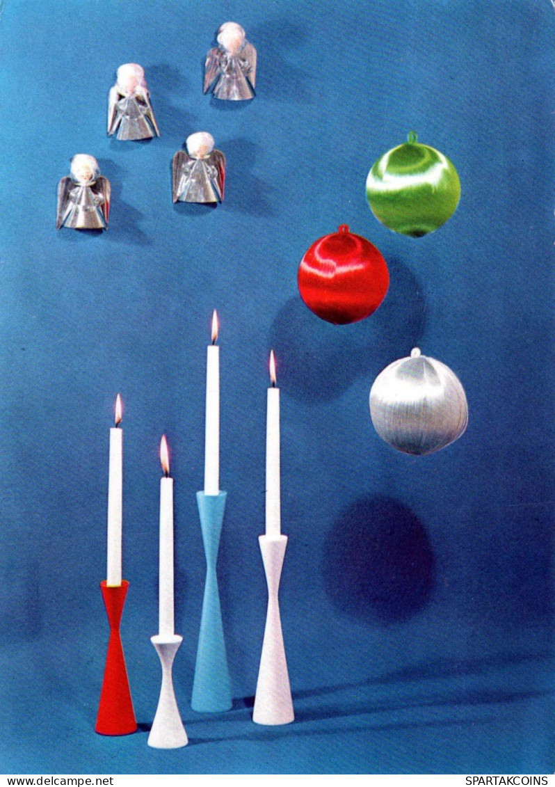 Happy New Year Christmas CANDLE Vintage Postcard CPSM #PAV899.GB - New Year
