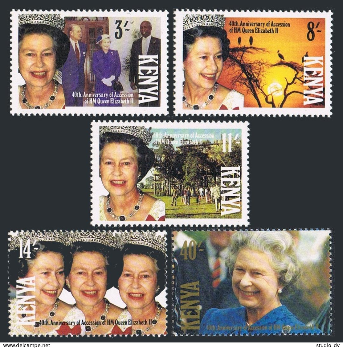 Kenya 563-567,MNH.Mi 545-549. Queen Elizabeth II Accession To The Throne,40,1992 - Kenya (1963-...)