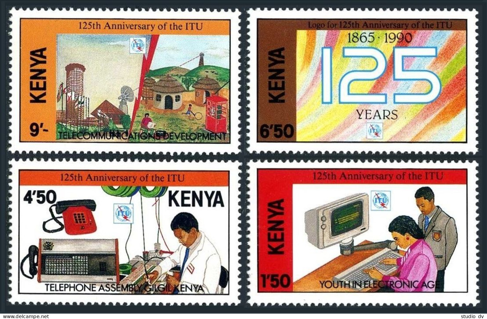 Kenya 523-526,MNH.Michel 521-524. ITU,125th Ann.1990. - Kenya (1963-...)