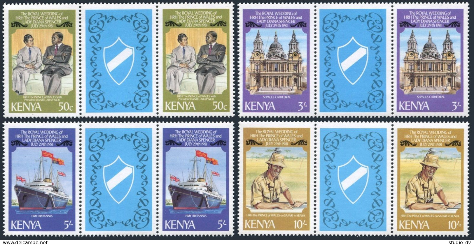 Kenya 194-197gutter,MNH.Michel 192-195. Royal Wedding 1981.Charles-Diana. - Kenya (1963-...)