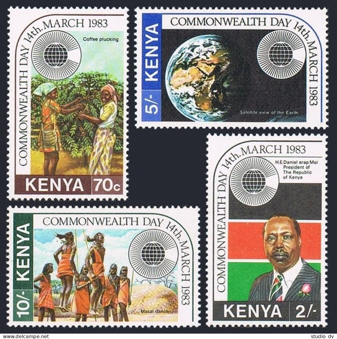 Kenya 243-246,MNH.Michel 271-273. Commonwealth Conference,1983.Daniel Moi,Dance. - Kenia (1963-...)