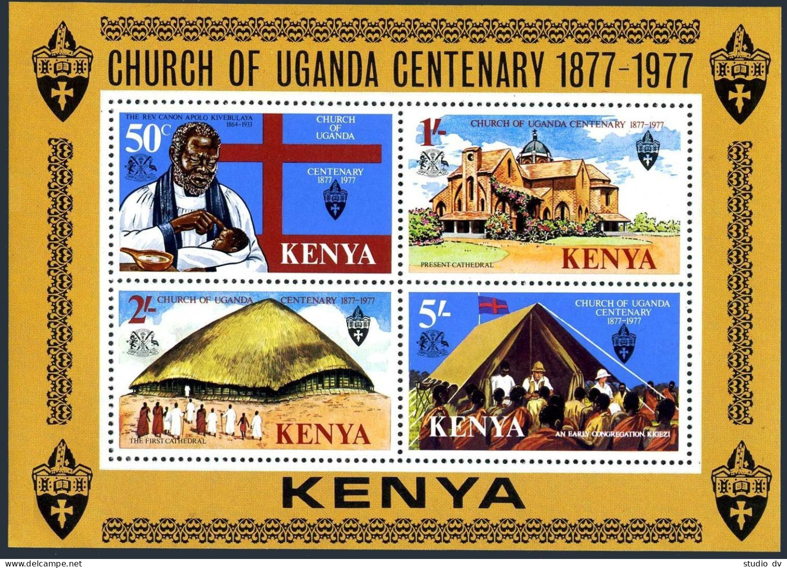 Kenya 80-83,83a,MNH.Michel 78-81,Bl.7. Church Of Uganda,Centenary.Cathedrals. - Kenia (1963-...)