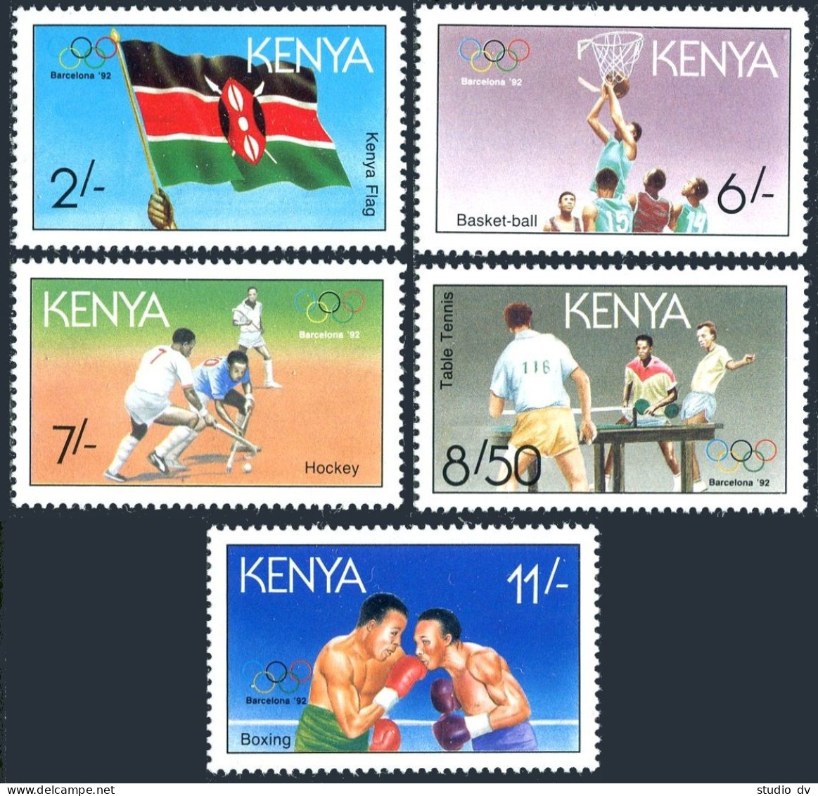 Kenya 554-558, MNH. Michel 536-540. Olympics Barcelona-1992. Basketball, Boxing, - Kenya (1963-...)