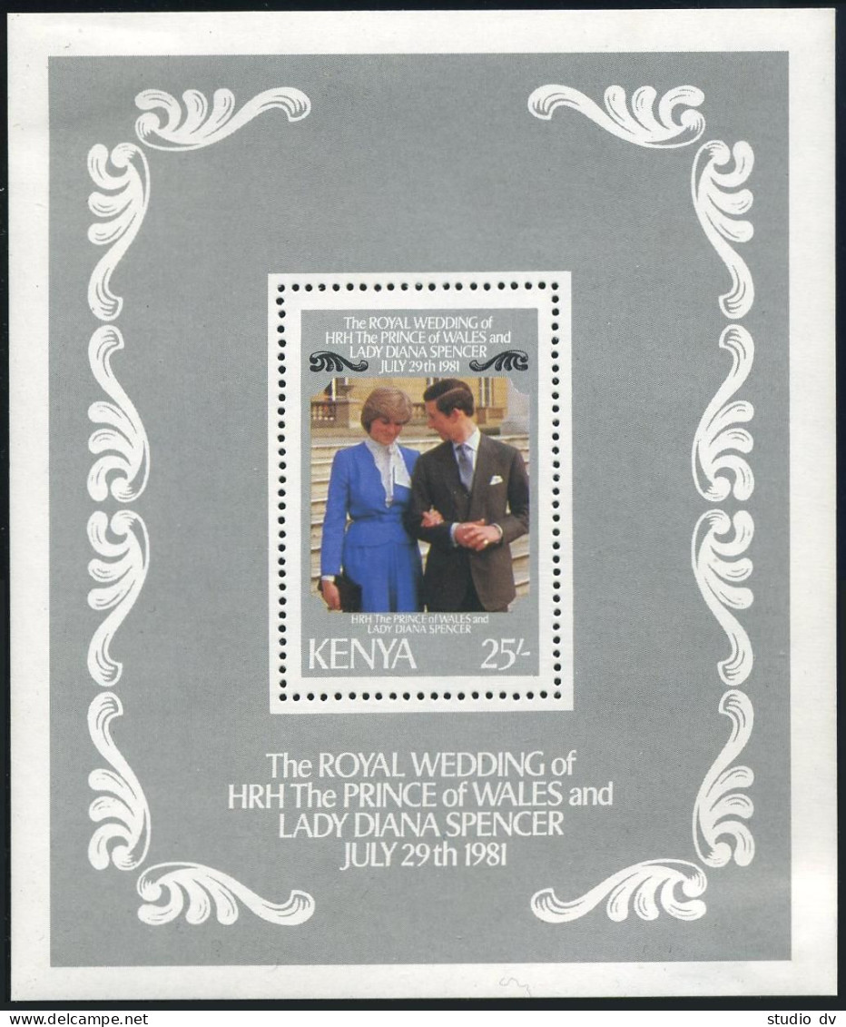 Kenya 194-197,198,MNH.Michel 192-195,Bl.16. Wedding 1981.Prince Charles-Diana. - Kenia (1963-...)