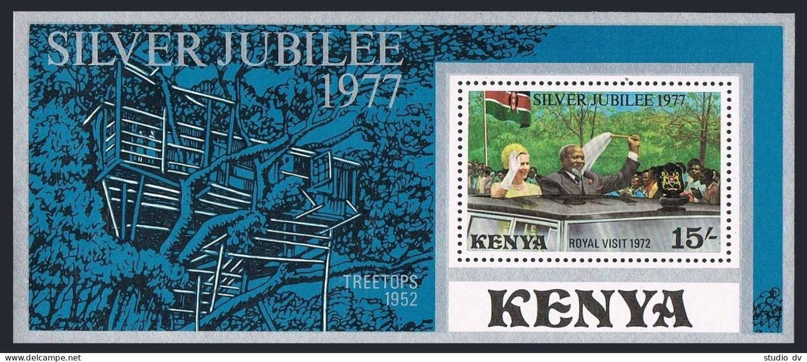 Kenya 87a-88,MNH.Michel Bl.8-9. QE II Reign-25,1977.Aberdare Forest,Elephants. - Kenya (1963-...)