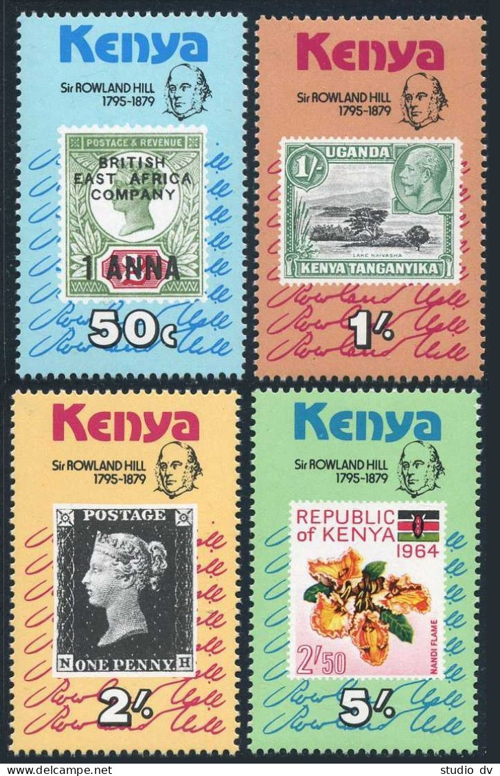 Kenya 154-157,MNH.Michel 152-155. Sir Rowland Hill,1979,Stamp On Stamp.Lake, - Kenia (1963-...)