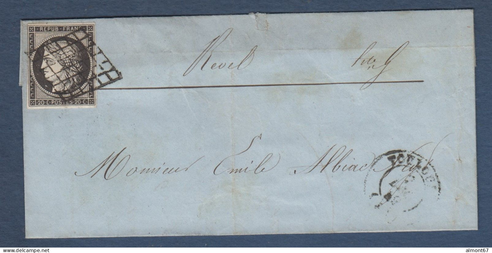 Haute Garonne - Cérès N° 3 Et Cachet 15 Toulouse Sur Lettre De Toulouse Pour Revel - 1849-1876: Période Classique