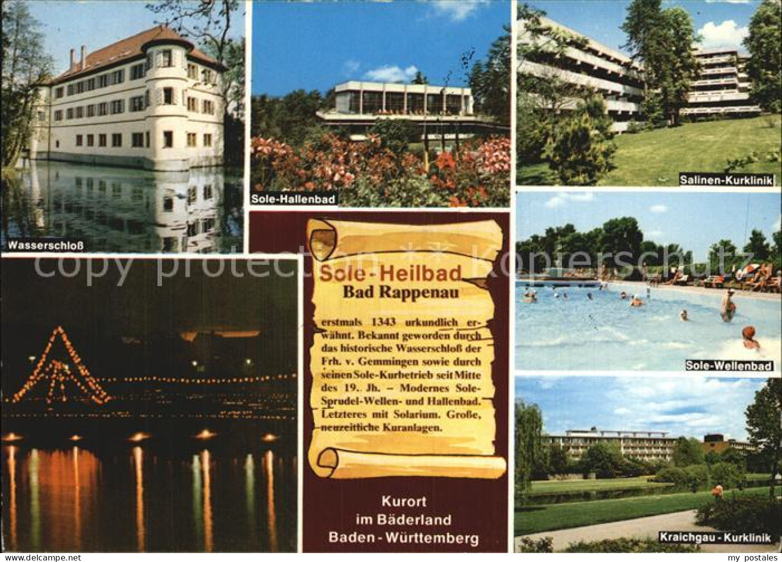 72535853 Bad Rappenau Wasserschloss Sole Hallenbad Salinen Kurklinik Nachtaufnah - Bad Rappenau