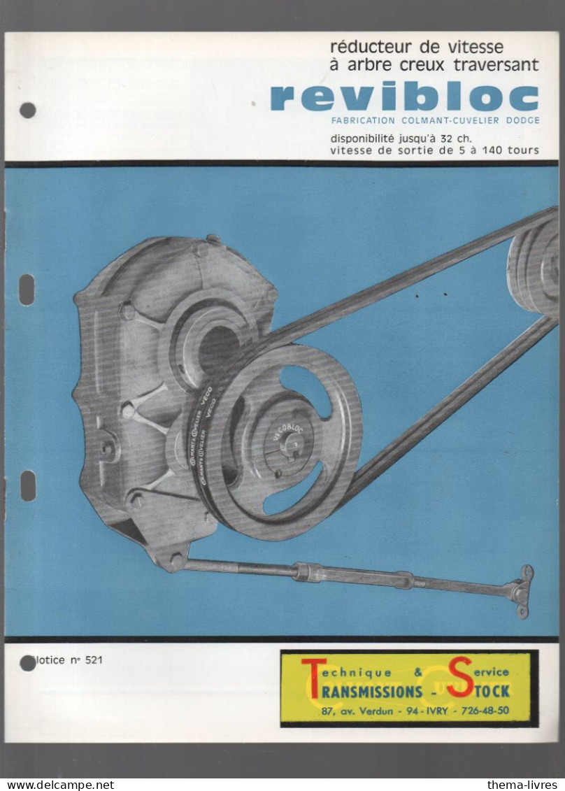 Catalogue (mécanique) COLMANT-CUVELIER  REVIBLOC  Réducteur De Vitesse  Arbre Creux Transversant  ( CAT7227) - Advertising