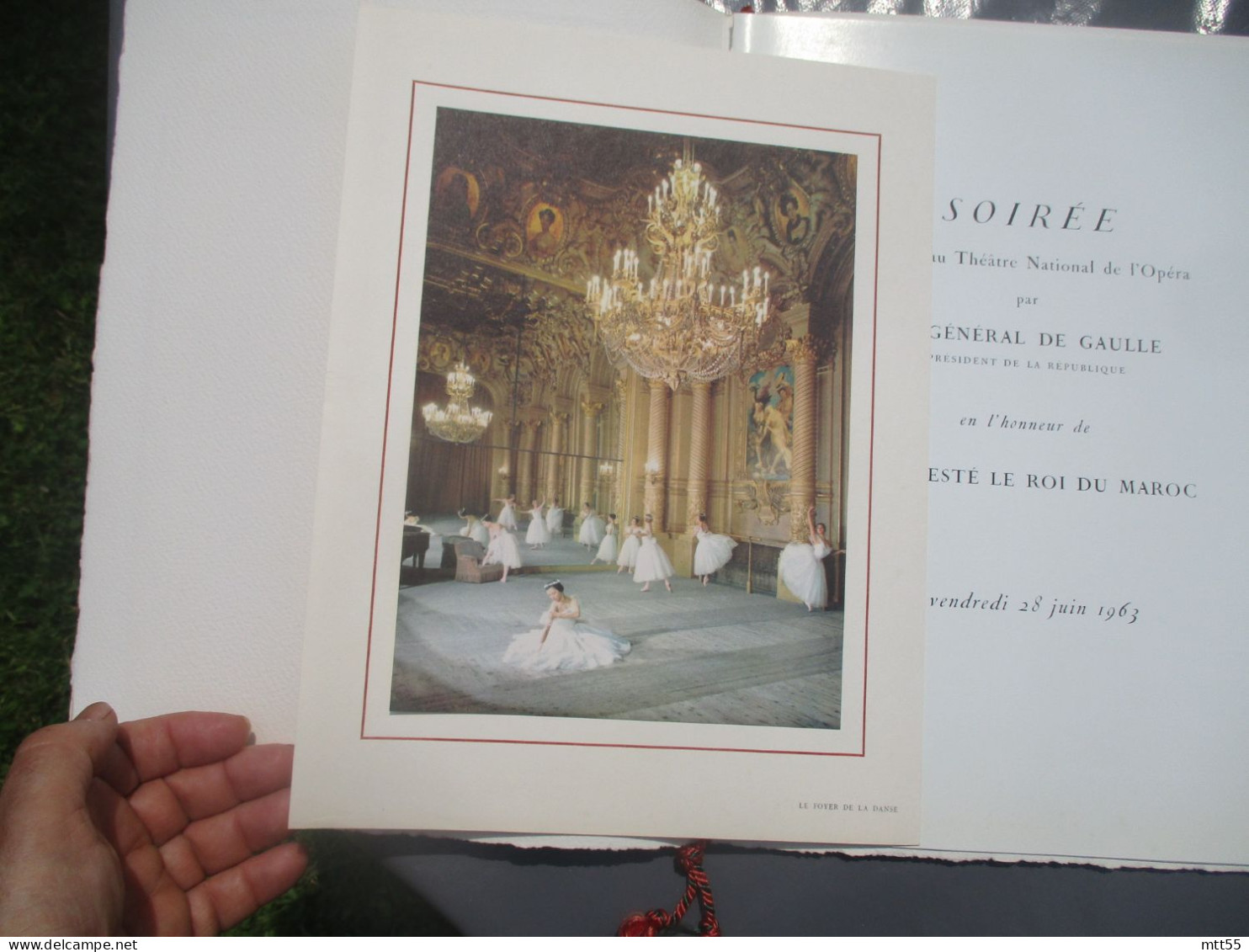 GENERAL DE GAULLE PROGRAMME SOIREE  OPERA Roi Maroc 1963 PLANCHE HORS TEXTE - Programmi