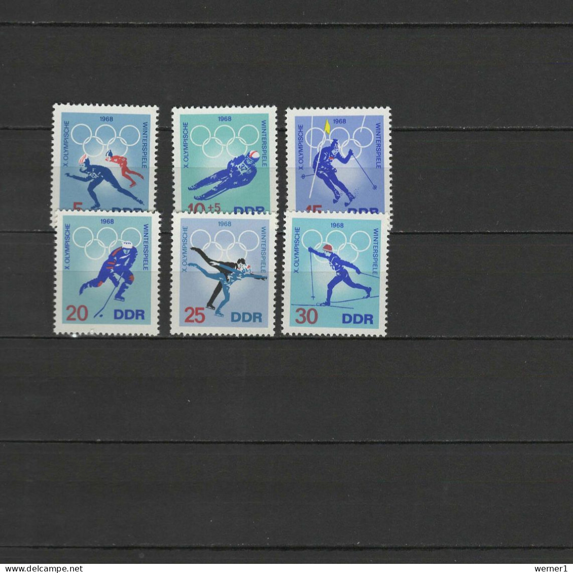 DDR 1968 Olympic Games Grenoble Set Of 6 MNH - Winter 1968: Grenoble