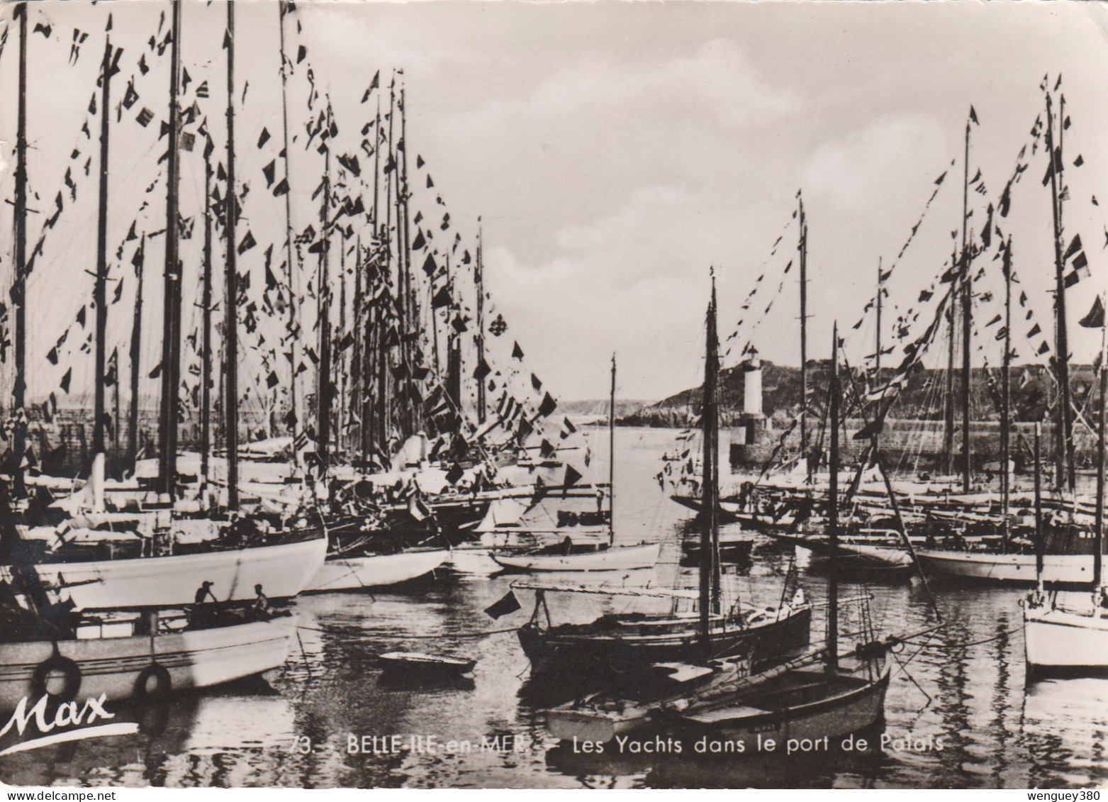 56 BELLE-ILE-en-MER     Les Yachts Dans Le Port De Palais      SUP  PLAN 1956          RARE - Belle Ile En Mer