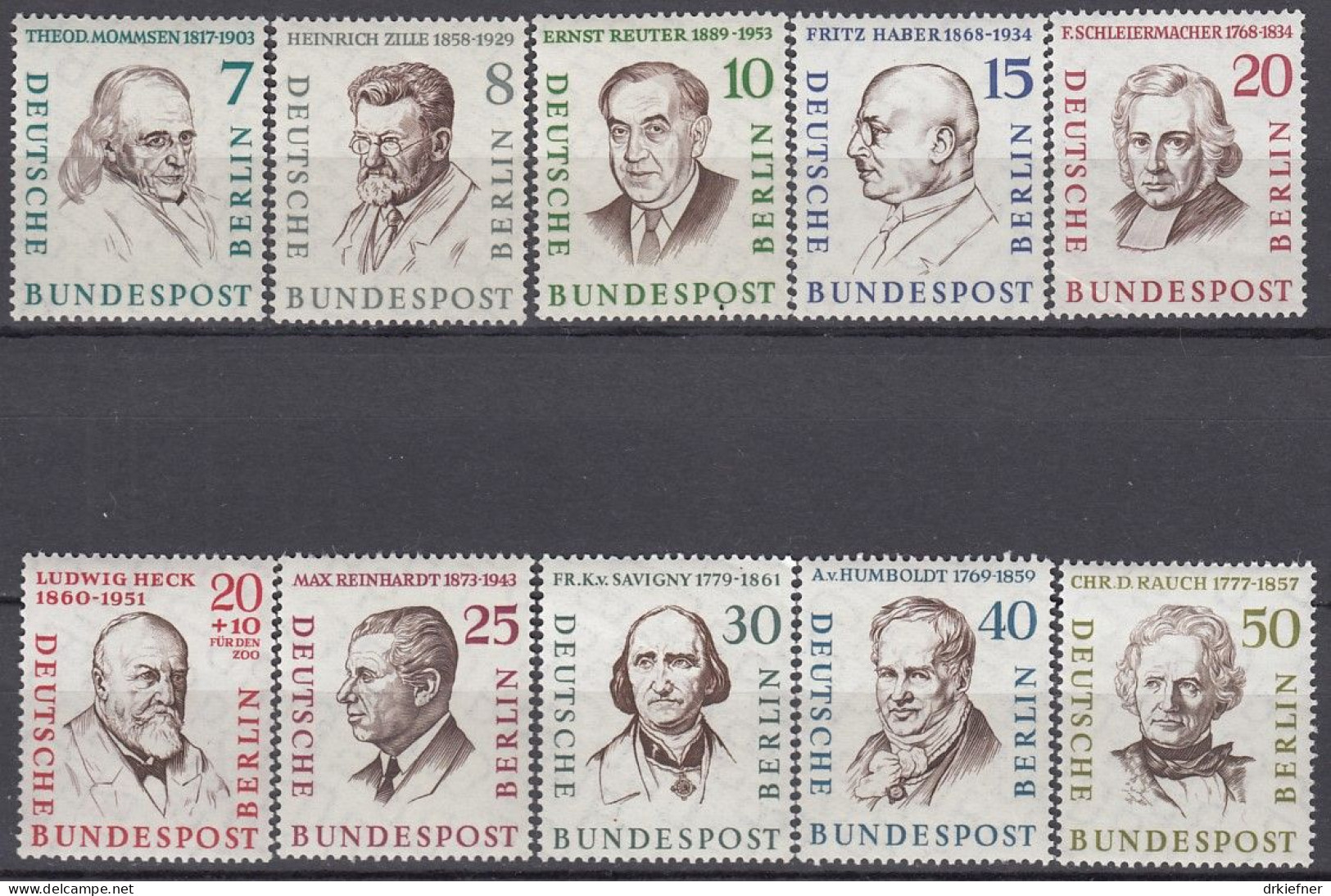 BERLIN  163-172, Postfrisch **, Männer Aus Der Geschichte Berlins, 1957 - Unused Stamps