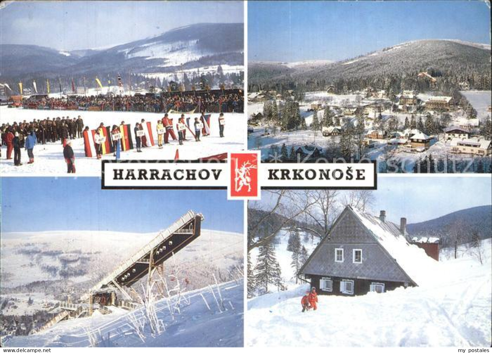 72535474 Krkonose Sprungschanze Skiveranstaltung Teilansicht   - Pologne