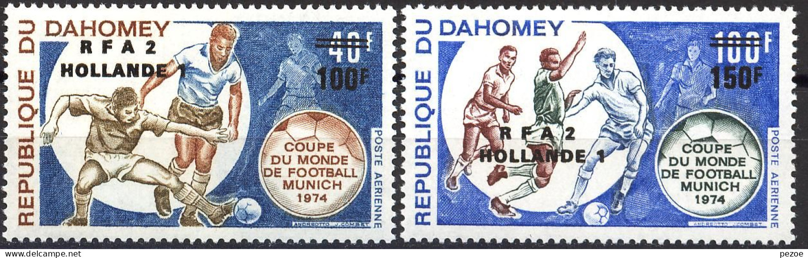 Football / Soccer / Fussball - WM 1974: Dahomey  2 W **, M.Aufdr. - 1974 – Allemagne Fédérale