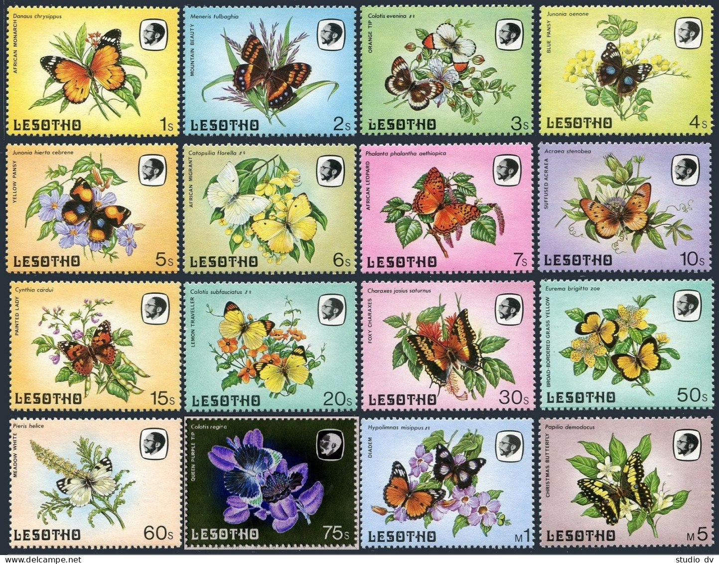 Lesotho 421-433, 435-436, MNH. Michel 442/457. Butterflies And Flowers, 1984. - Lesotho (1966-...)