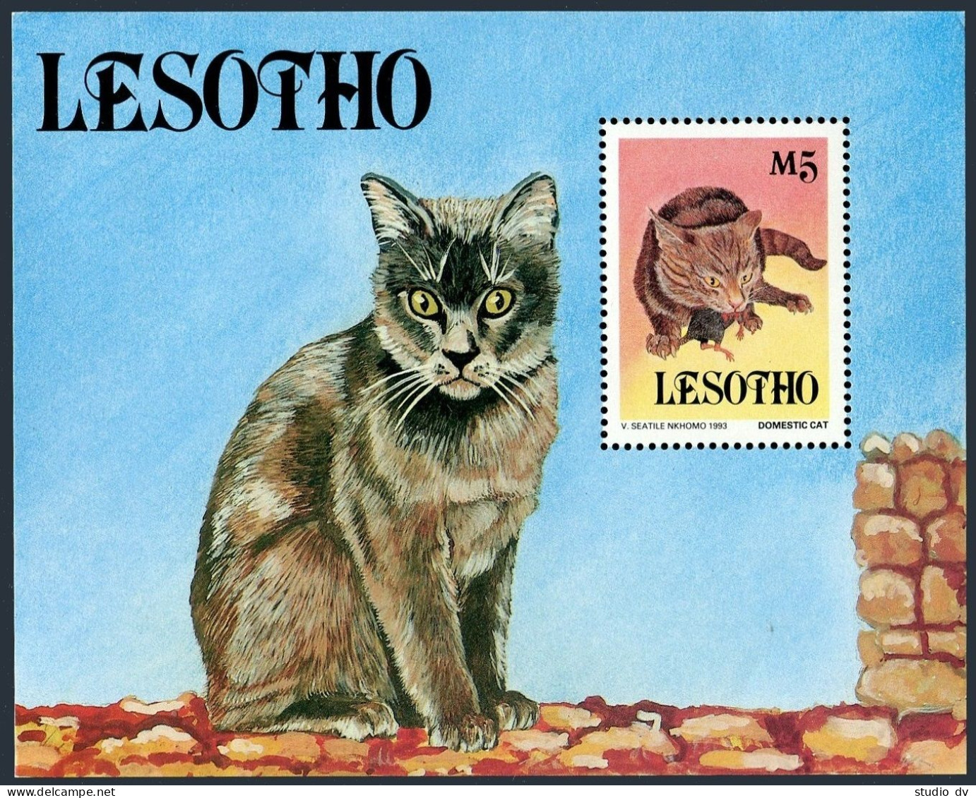 Lesotho 989-992,992A, MNH. Domestic Cats 1993. - Lesotho (1966-...)