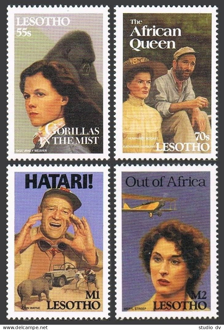 Lesotho 820-823,MNH.Michel 889-892. Entertainers In Films About Africa,1991. - Lesotho (1966-...)