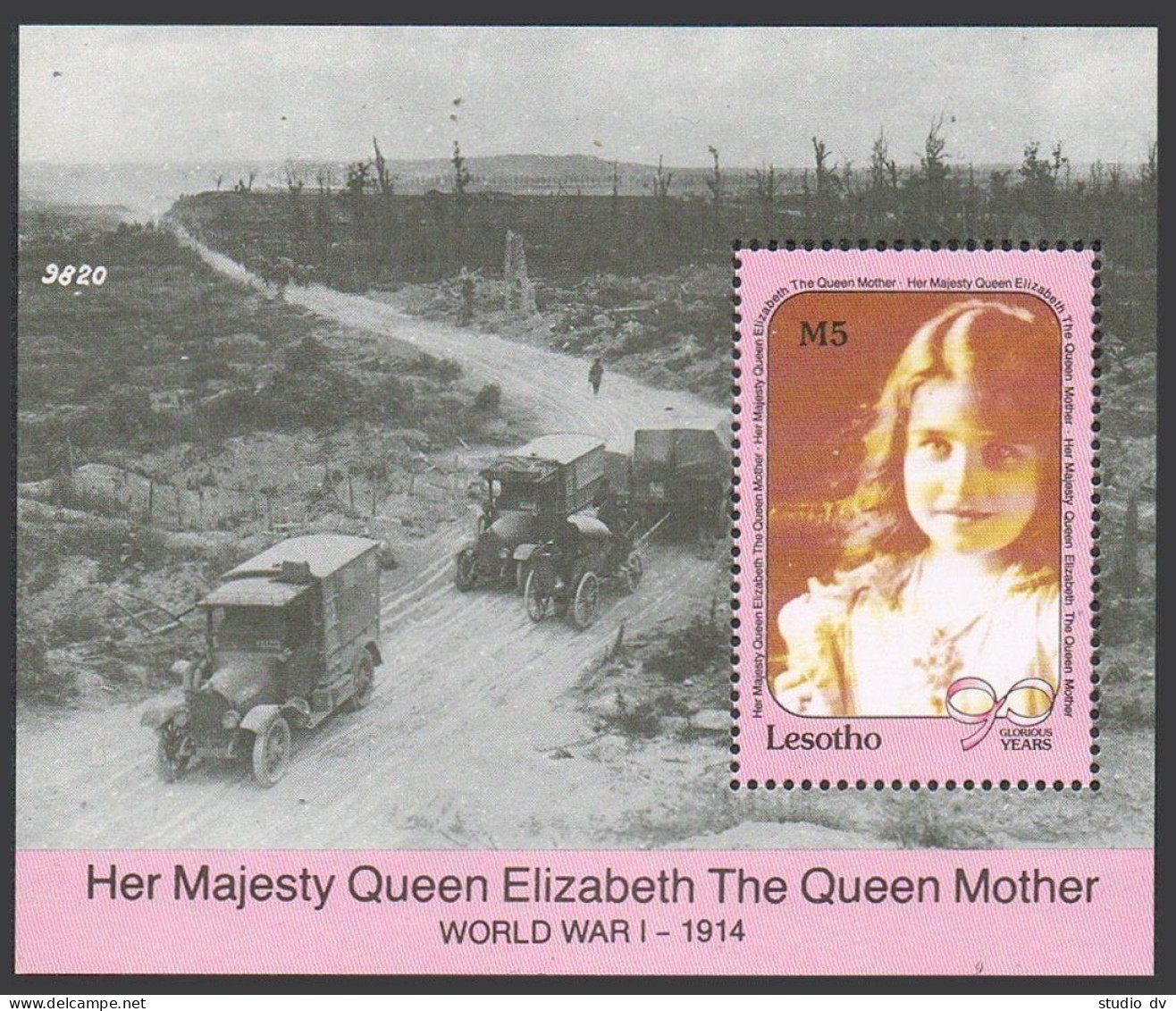 Lesotho 774-776a,777,MNH.Michel 843-845,Bl.72. Queen Mother,90th Birthday,1990. - Lesotho (1966-...)
