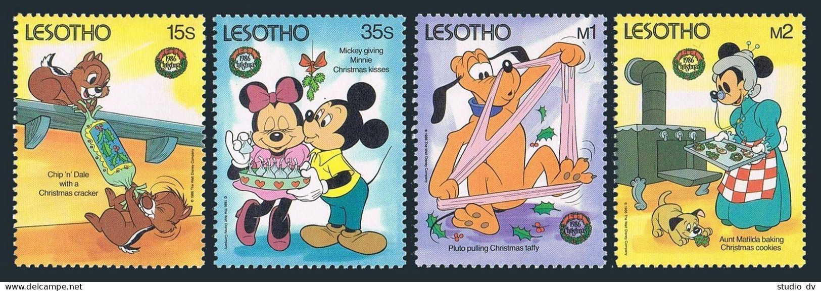 Lesotho 554-557, MNH. Michel 613-616. Christmas 1986, Walt Disney Characters. - Lesotho (1966-...)