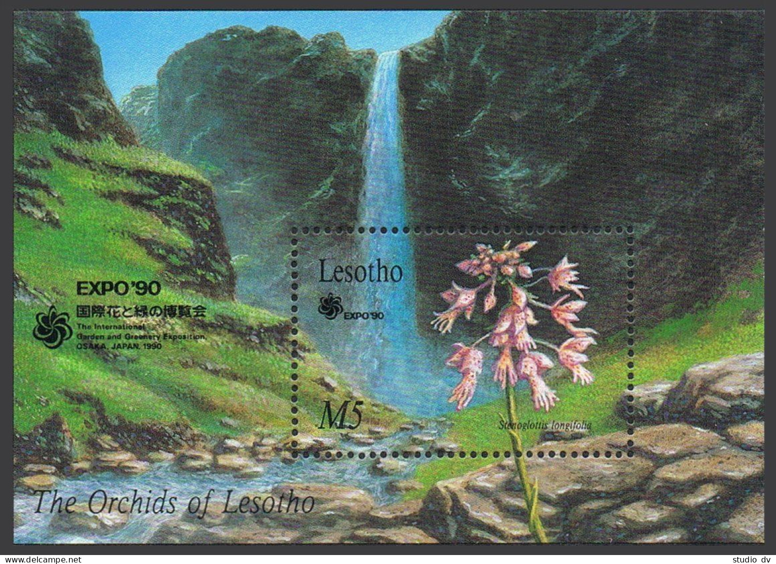 Lesotho 756-763,764,MNH.Michel 834-841,842 Bl.72. Orchids 1990. - Lesotho (1966-...)