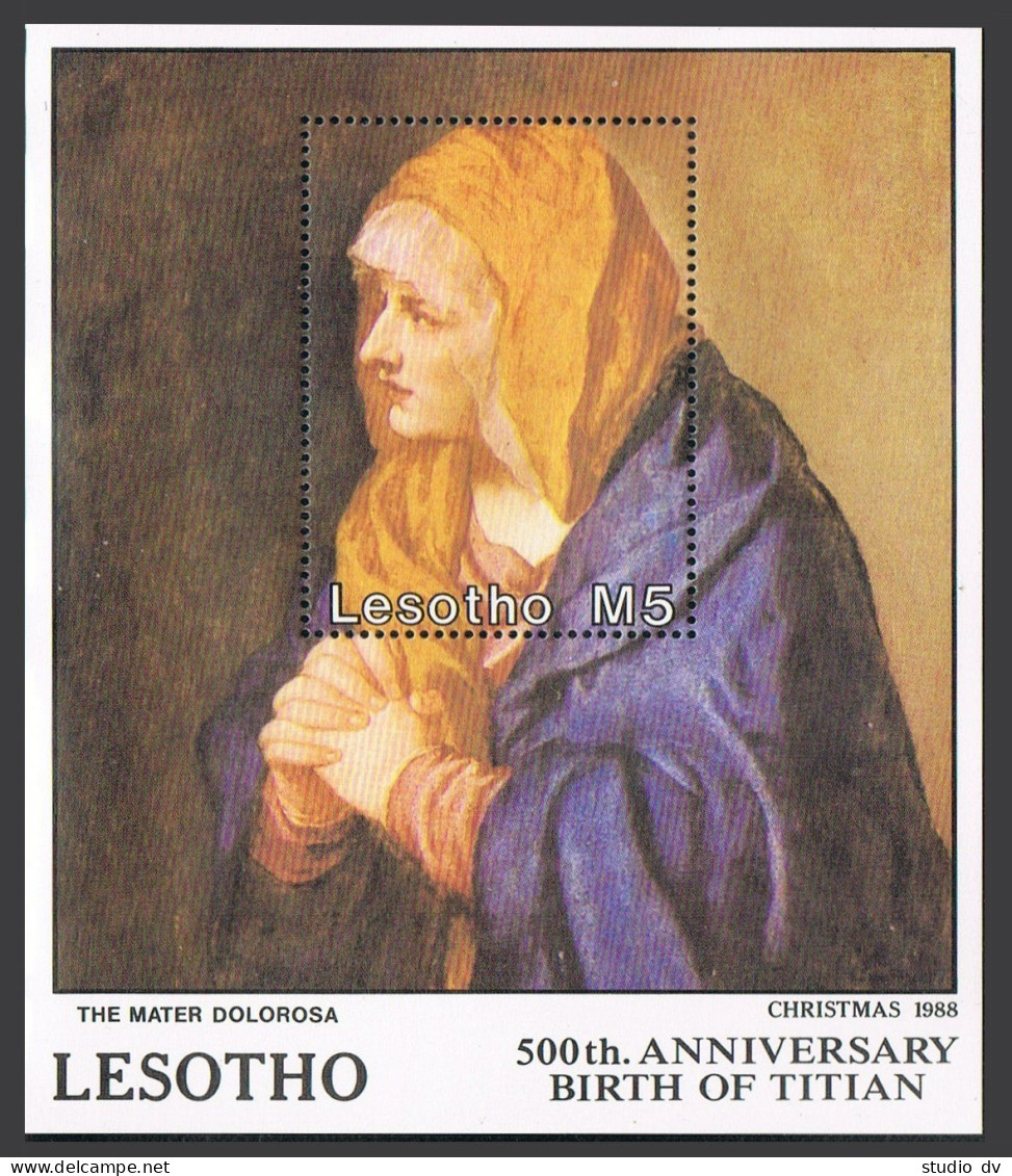 Lesotho 685-692,694,MNH.Michel 742-748,Bl.57. Christmas 1988.Titian,500th Birth. - Lesotho (1966-...)