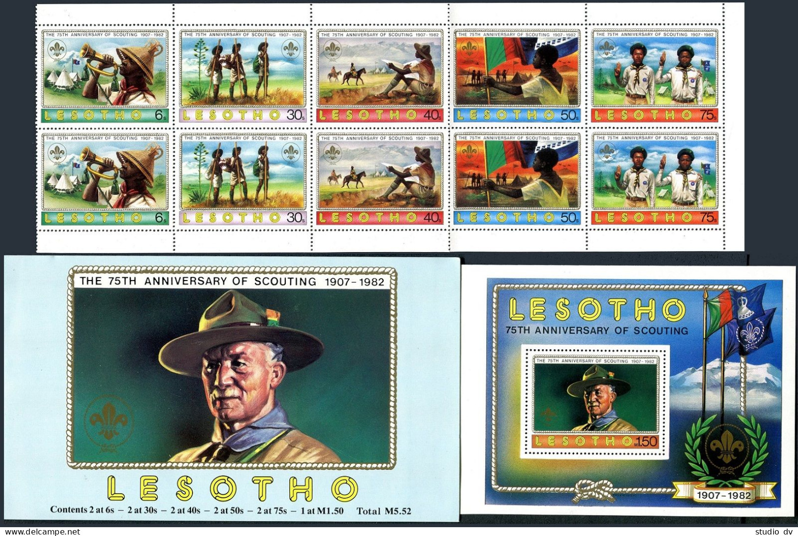Lesotho 357-361a,362 Booklet,MNH.Michel 367-372 MH. Scouting Year 1982. - Lesotho (1966-...)