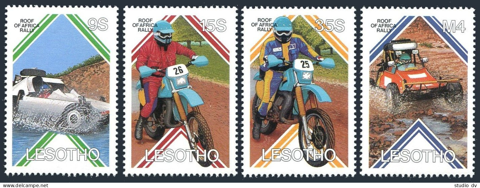 Lesotho 567-570,MNH.Michel 618-621. Roof Of Africa Rally,1987.Car,Motorcycles. - Lesotho (1966-...)