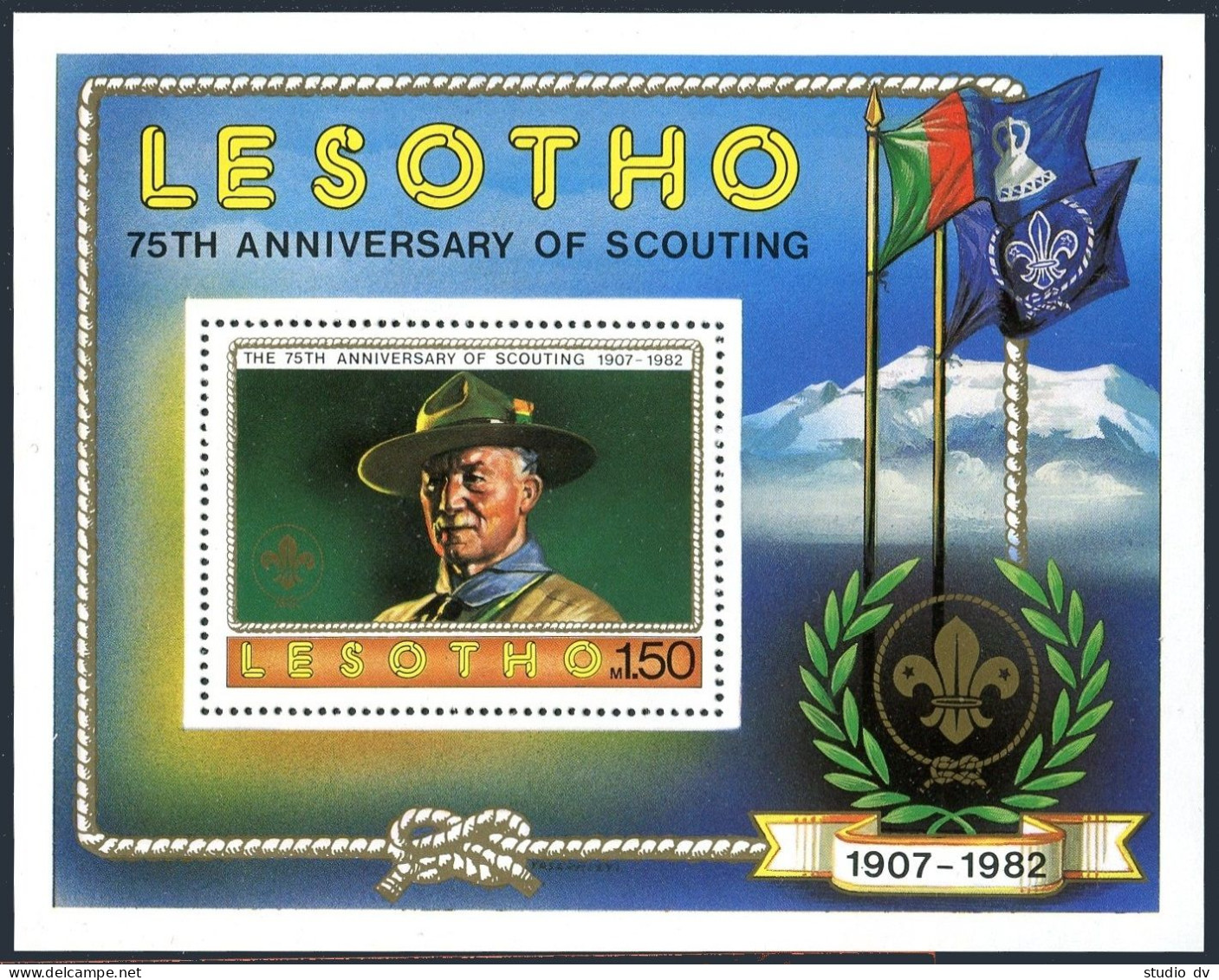 Lesotho 357-361 Gutter,362 Sheet,MNH.Michel 367-371,372 Bl.13.Scouting Year 1982 - Lesotho (1966-...)