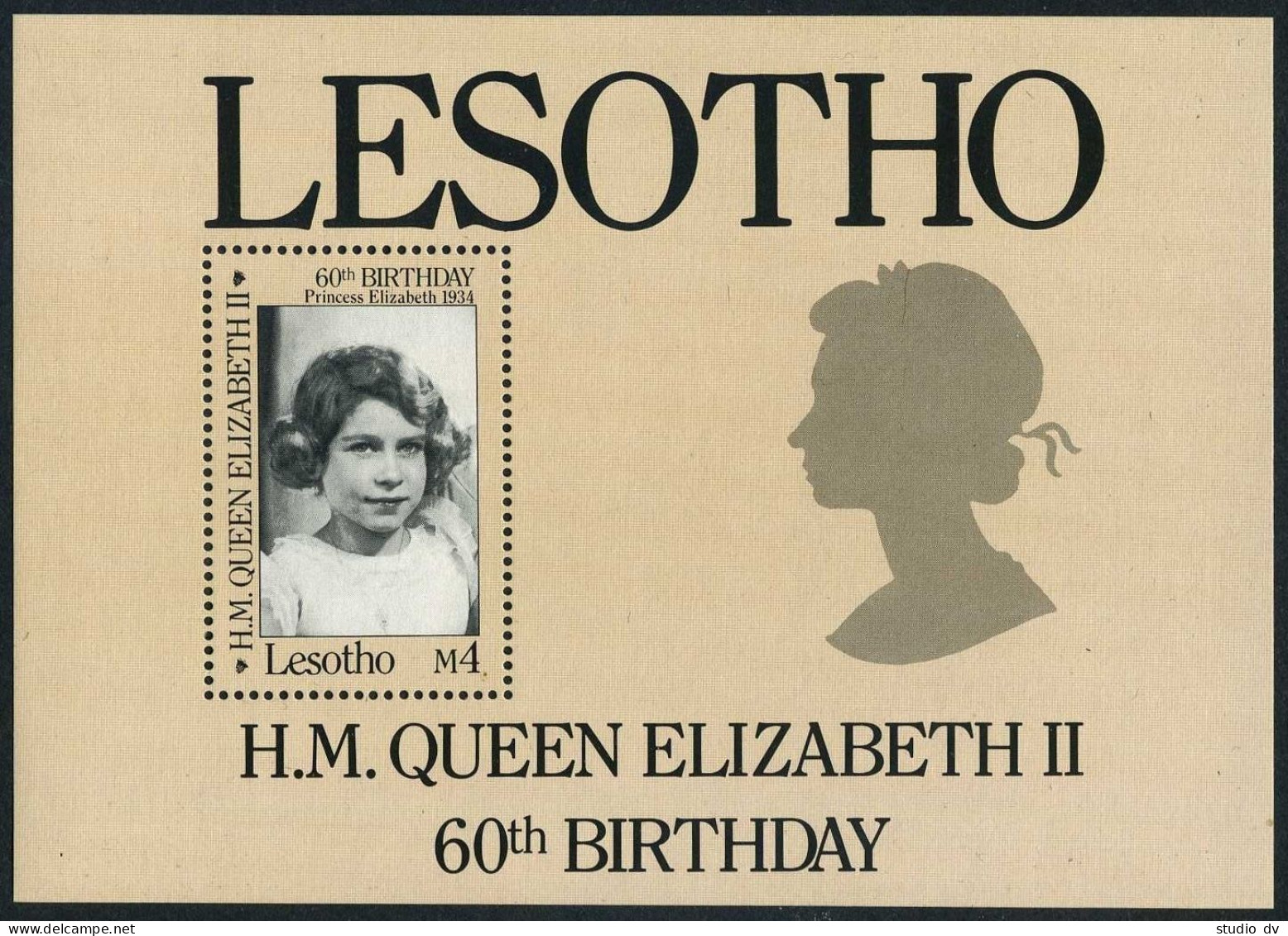 Lesotho 531-533,534,MNH.Michel 580-582,Bl.33. Queen Elizabeth QE II,60,1986. - Lesotho (1966-...)