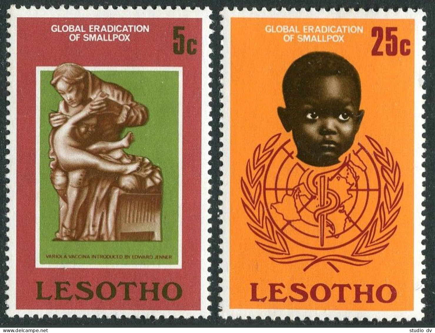 Lesotho 254-255, MNH. Michel 254-255. WHO 1978. Global Eradication Of Smallpox. - Lesotho (1966-...)