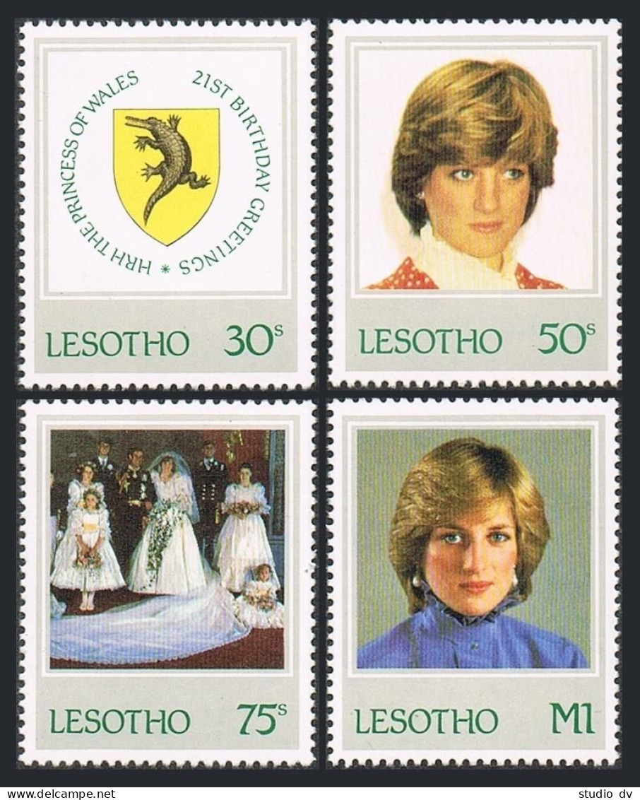 Lesotho 372-375 Two Perf Var,MNH.Michel 393A-396A,393C-396C Princess Diana-21. - Lesotho (1966-...)